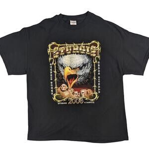 Y2K Sturgis Biker Eagle South Dakota Mount Rushmore 2006 Black Shirt Size XL